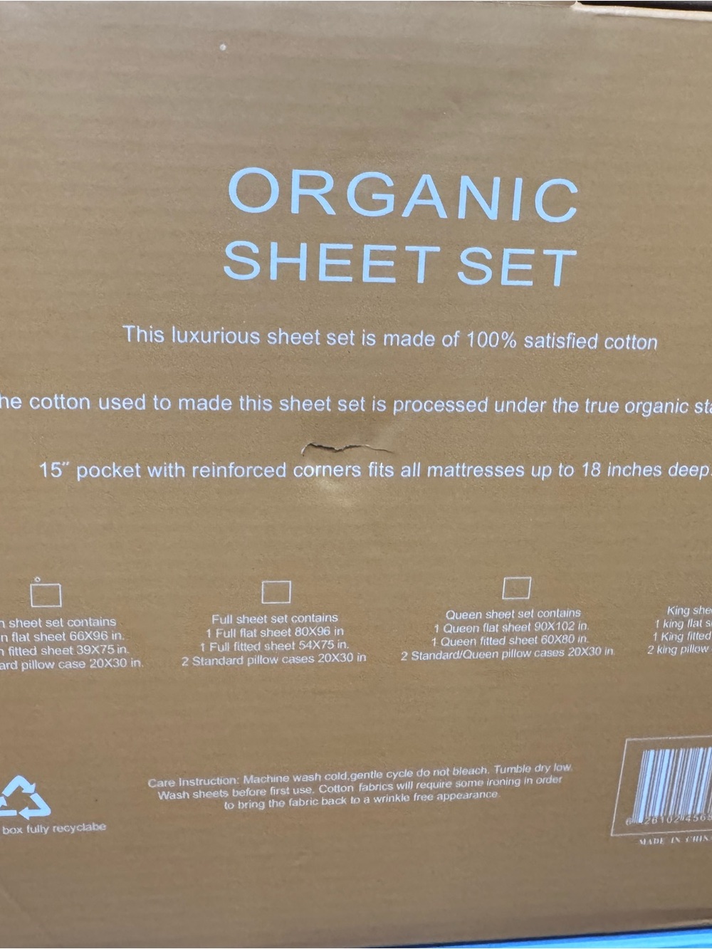 Tree Organic King Sheet Sets - 4 piece set - Picture 8 of 10